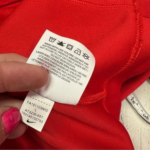 nike dri-fit loose fit hoodie Vibrant Red Sweatshirt sz mens large athletic - Picture 7 of 7